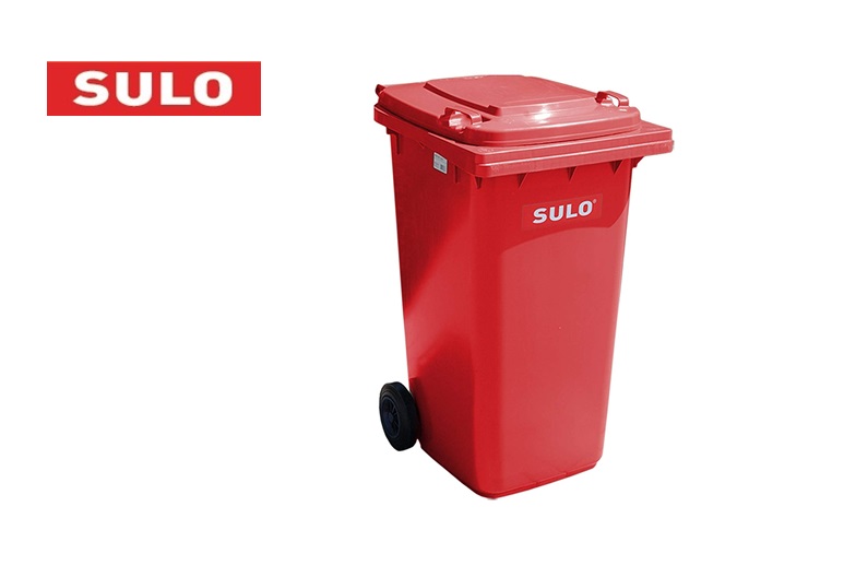 Sulo Vuilcontainer 80 l Rood van lagedruk-PE wiel-d.200mm