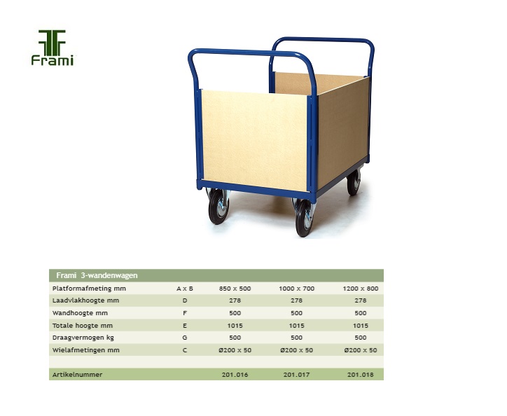 Driewandwagen 1200x800mm | DKMTools - DKM Tools