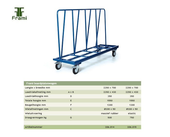 Boardplatenwagen 2250x700mm/500kg | DKMTools - DKM Tools