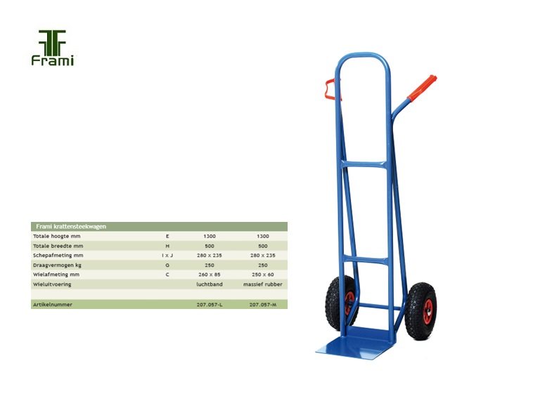 Krattensteekwagen 1300x500mm, luchtband | DKMTools - DKM Tools