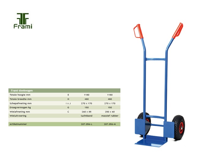 Steekwagen 1180x480mm, luchtband