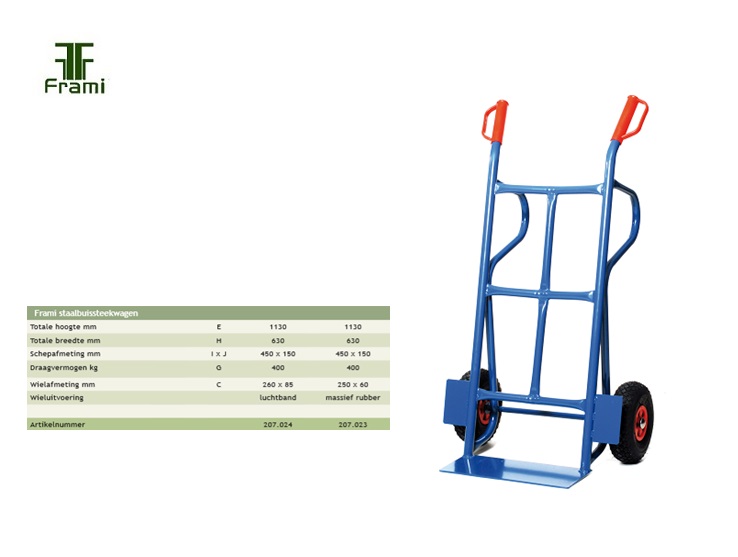 Staalbuissteekwagen 1130x630mm, luchtband | DKMTools - DKM Tools