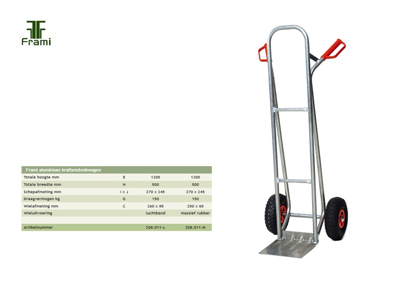 Krattensteekwagen 1300x500mm, luchtband | DKMTools - DKM Tools