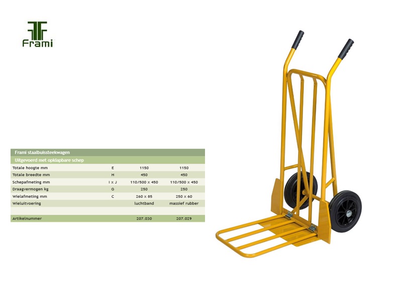 Steekwagen opklapbaar 840/1200x480mm, luchtband | DKMTools - DKM Tools