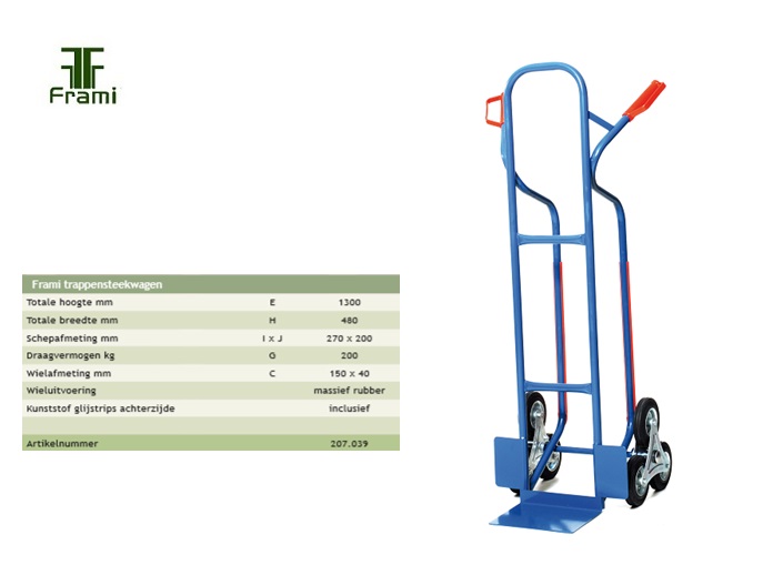 Trappensteekwagen 1300x480mm massieve rubberband | DKMTools - DKM Tools