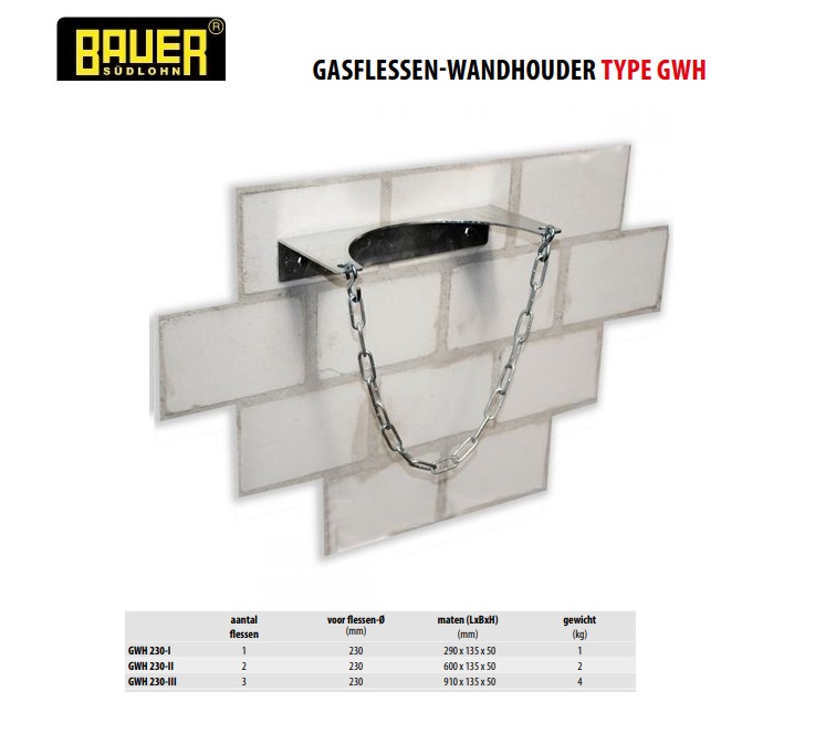 Gasflessen-wandhouder GWH 140-II vuurverzinkt | DKMTools - DKM Tools