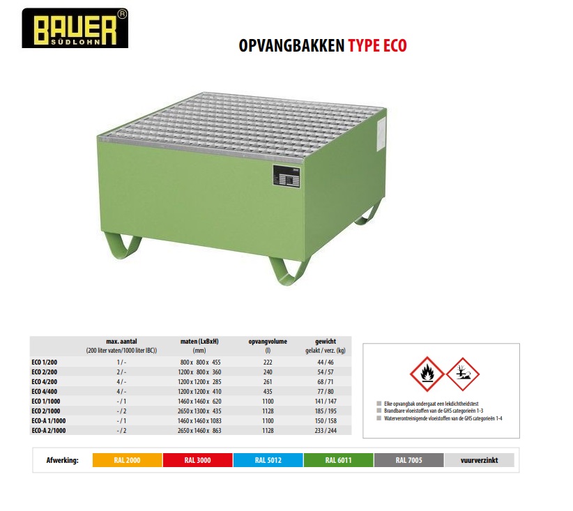 Opvangbak ECO 1/200 Ral 2000 | DKMTools - DKM Tools