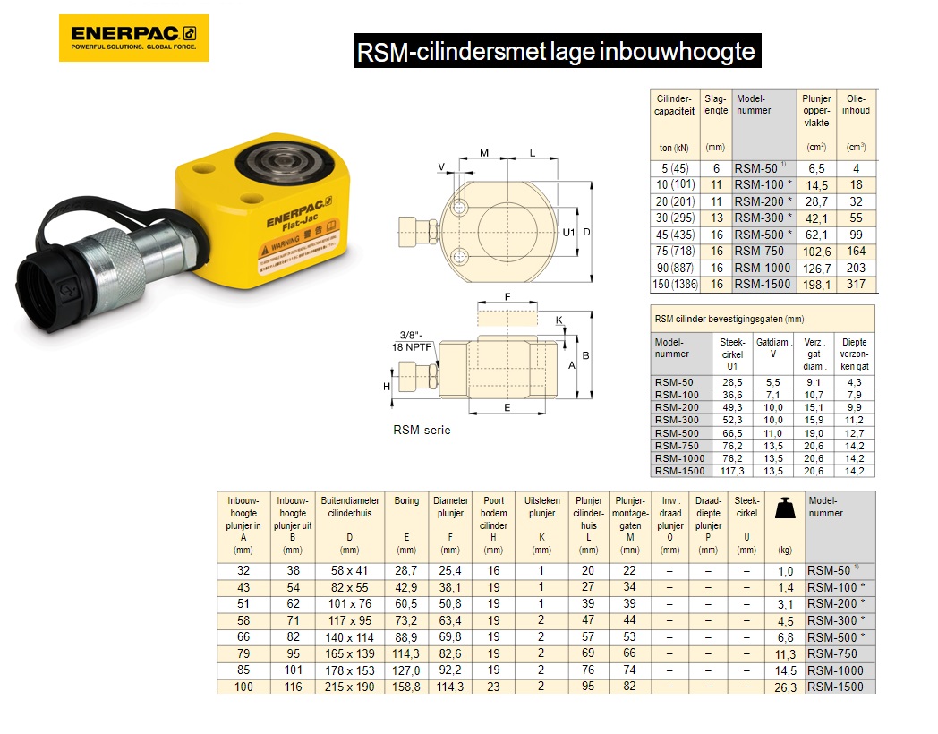 Flat-Jac cilinder RSM100