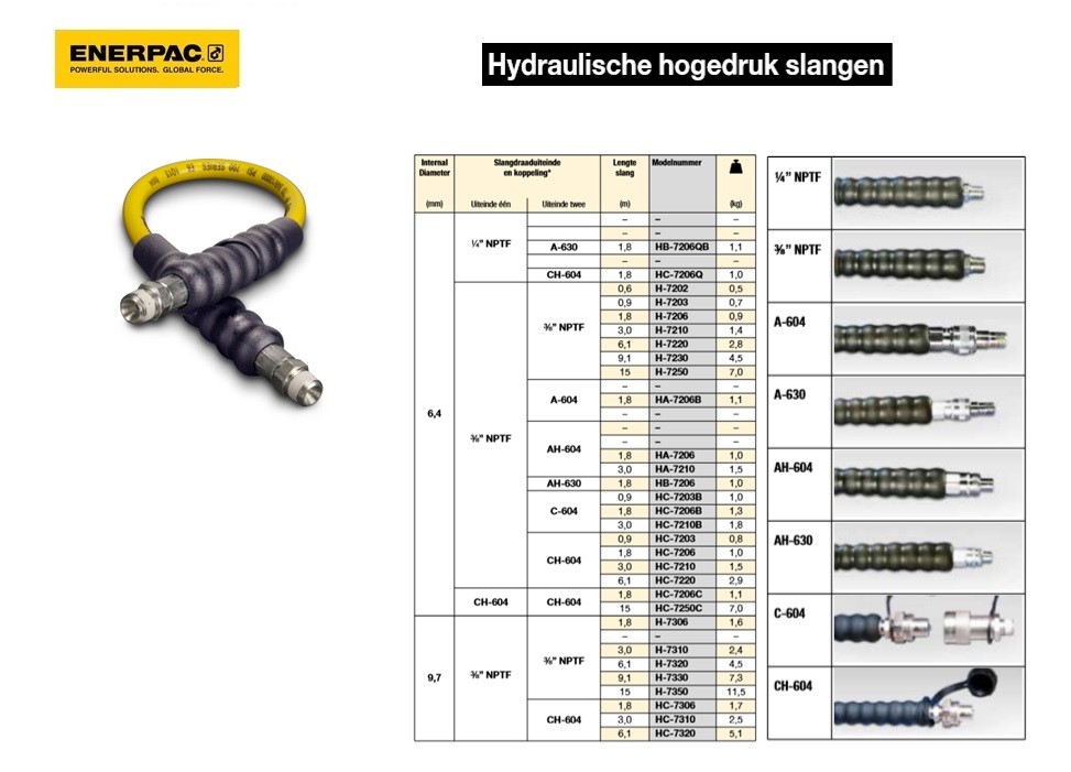 Hydraulische hogedrukslang 3/8” NPTF 9,7 mm  3,0 m | DKMTools - DKM Tools