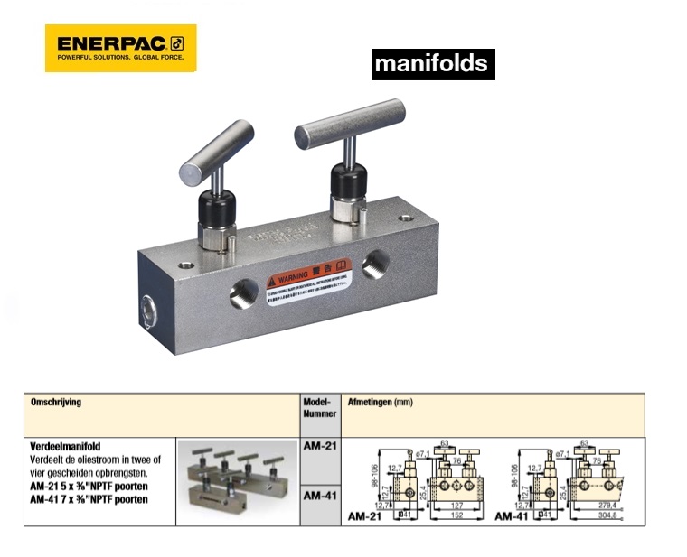 Verdeelmanifold AM-21 5 x 3/8