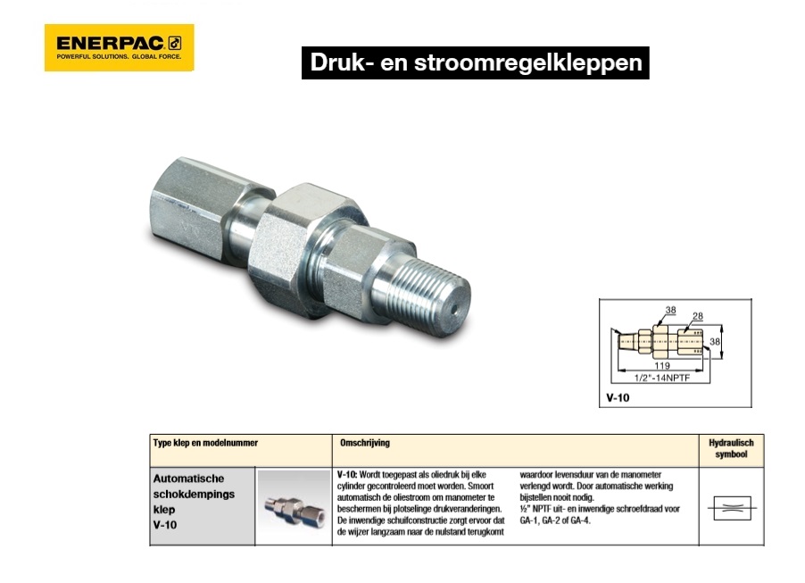 Automatische schokdempings klep