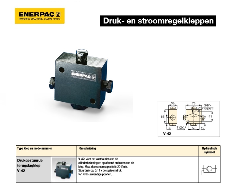 Drukgestuurde terugslagklep 3/8