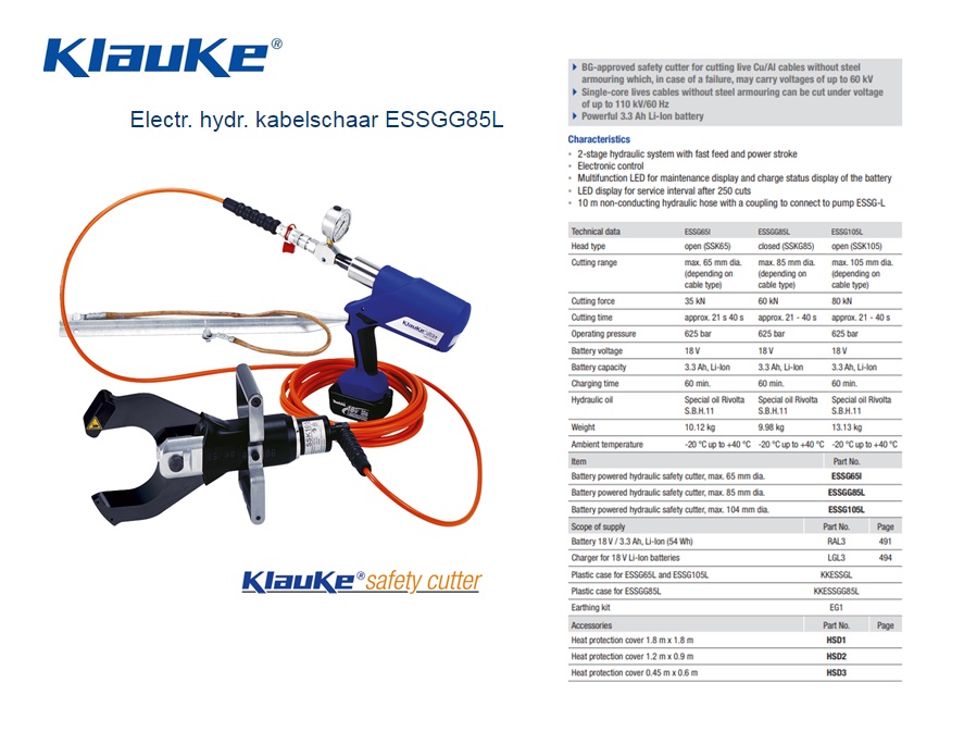 Klauke Hydraulische schaar SSGG 85