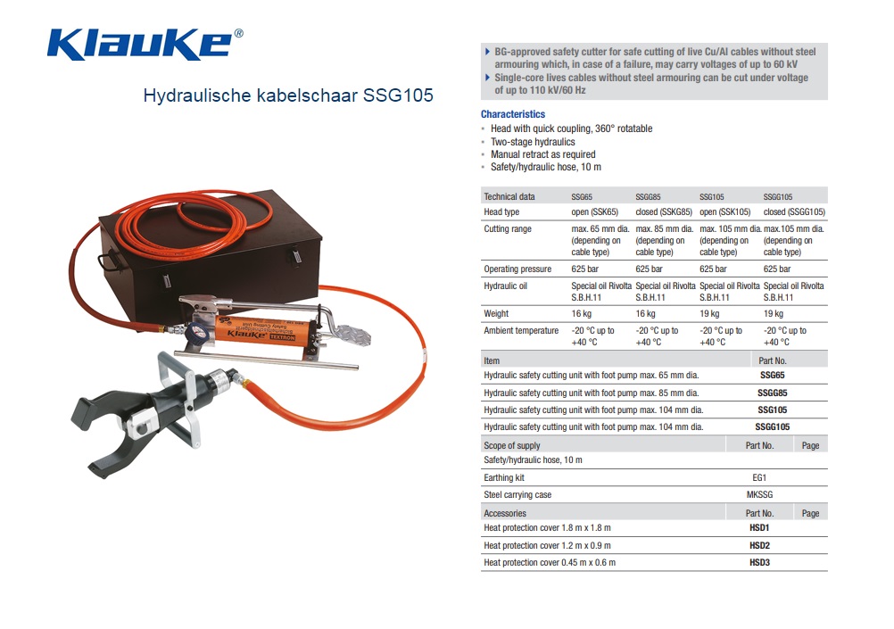 Klauke Hydraulische schaar SSG 105