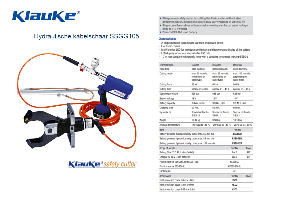 Klauke Hydraulische schaar SSGG 105