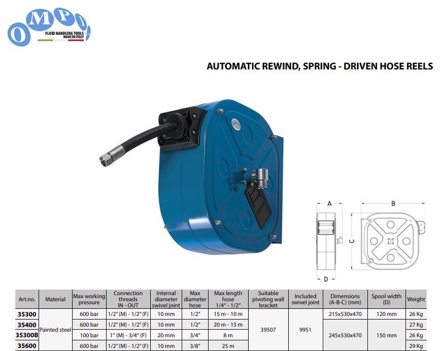 Veeraangedreven slanghaspel Zwaar Werk series | DKMTools - DKM Tools