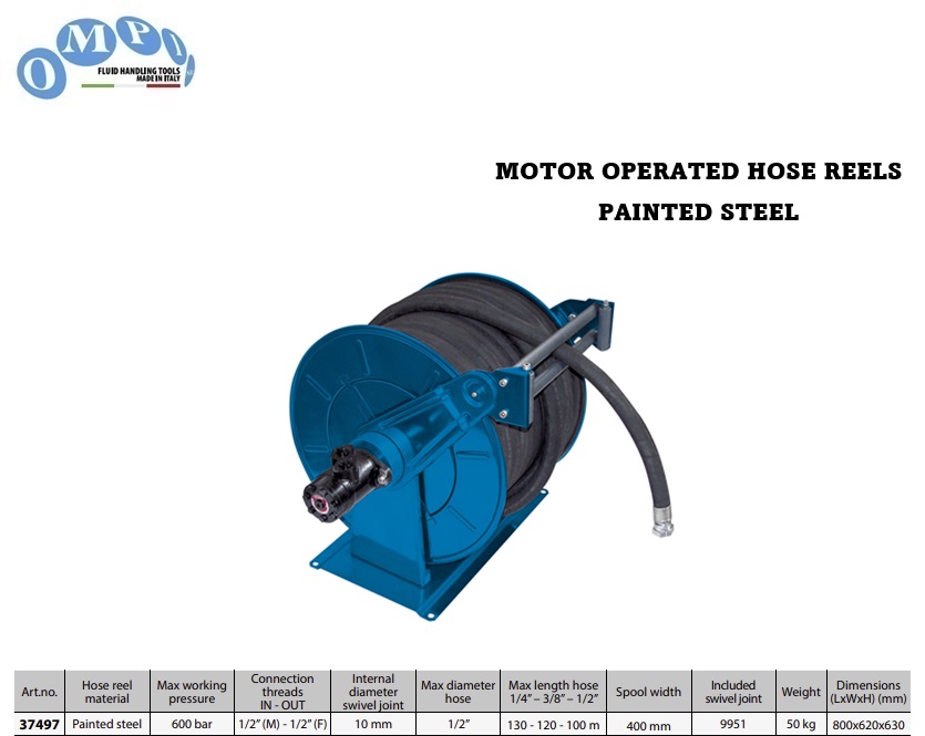 Motoraangedreven Slanghaspel Hydraulisch