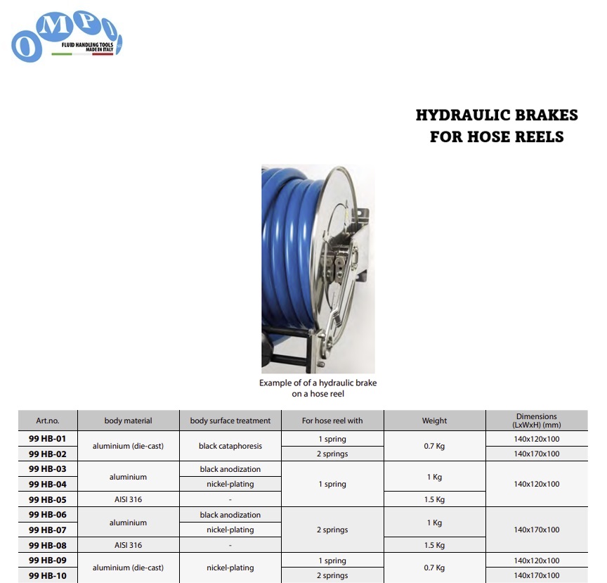 Hydraulische rem enkele veer gegoten behuizing