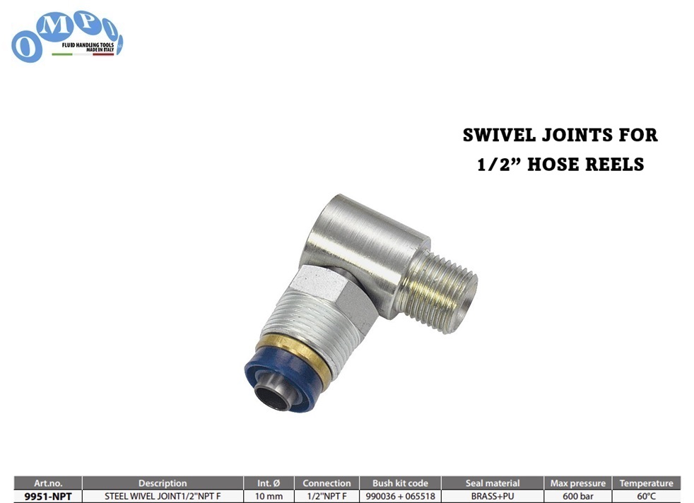 Draaikoppeling gelegeerd staal 1/2” M 12 mm gat | DKMTools - DKM Tools