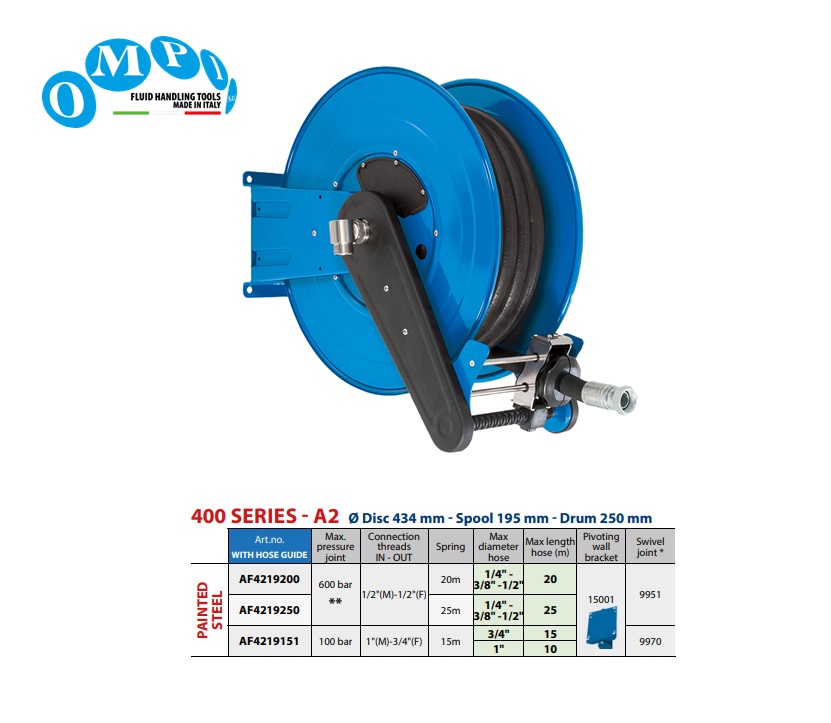 Automatische slanghaspel 10 mt Ø1