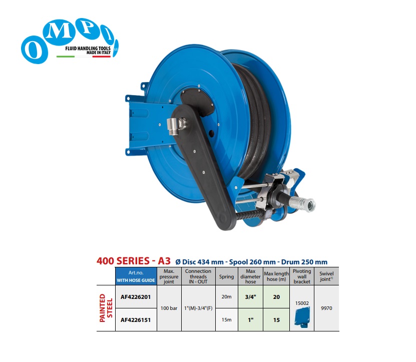 Automatische slanghaspel 20 mt Ø3/4