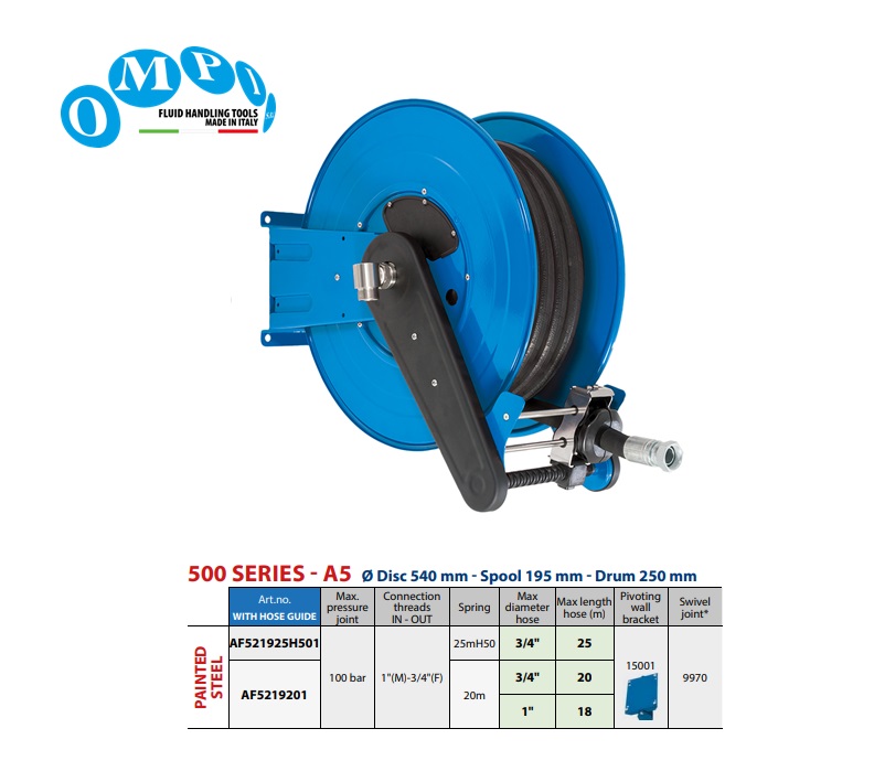 Automatische slanghaspel 25 mt Ø3/4