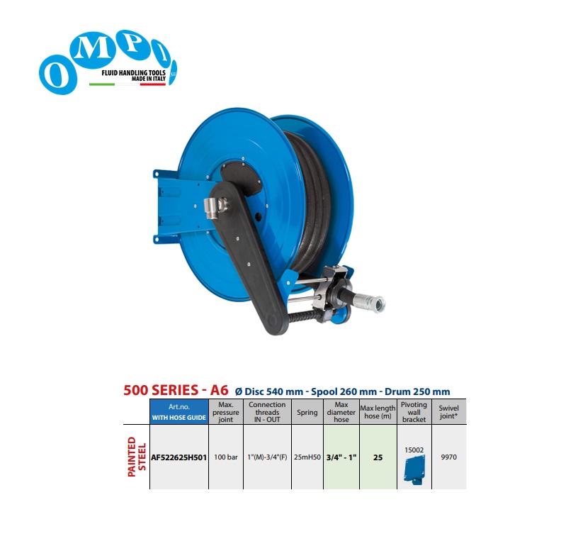 Automatische slanghaspel 25 mt Ø1