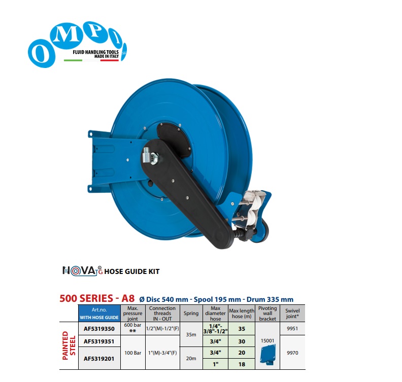 Automatische slanghaspel 35 mt Ø1/2