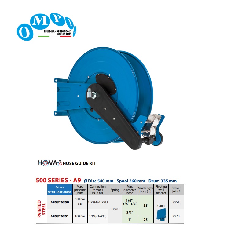 Automatische slanghaspel 35 mt Ø1/2