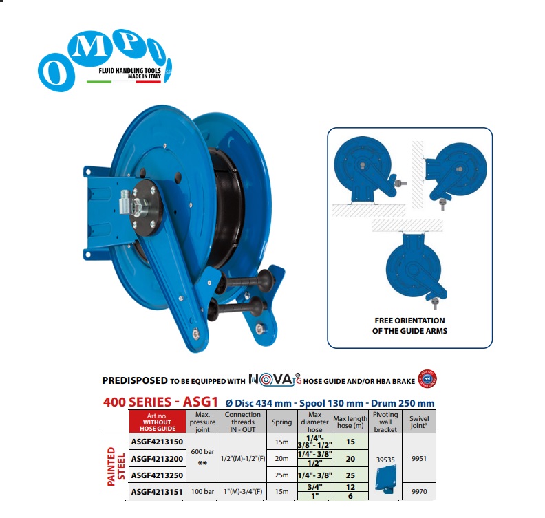Automatische slanghaspel 15 mt Ø1/2