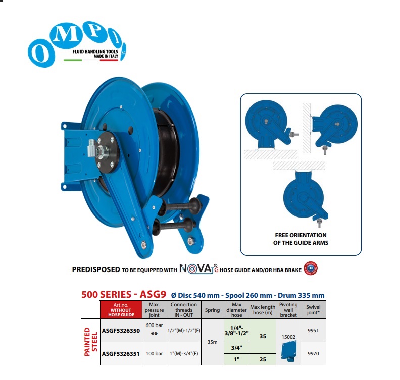 Automatische slanghaspel 35 mt Ø1/2
