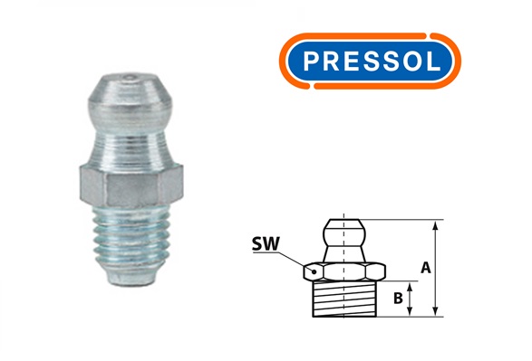 Kegelsmeernippel H1-recht M 6 x 0,75-VZ-SK-SW 7