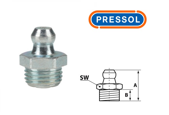 Kegelsmeernippel H1-recht M 10 x 1-VZ-SK-SW 11