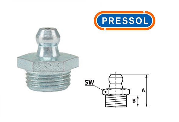 Kegelsmeernippel H1-recht M 12 x 1-VZ-SK-SW 14