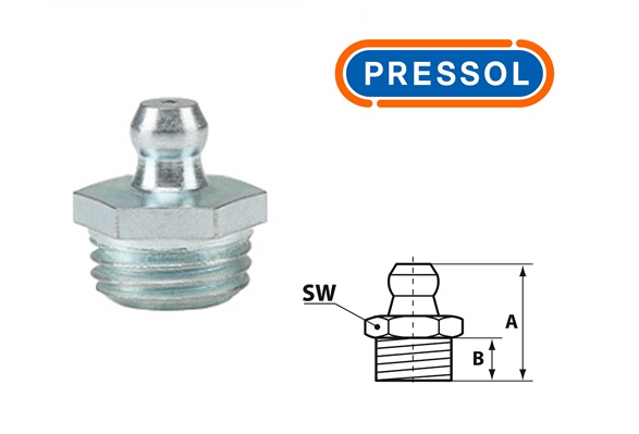 Kegelsmeernippel H1-recht 1/4``-NPT-VZ-SK-SW 14