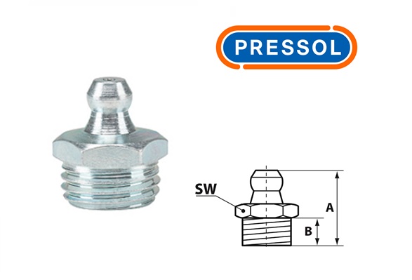 Kegelsmeernippel H1-recht M 14 x 1,5-VZ-SK-SW 14