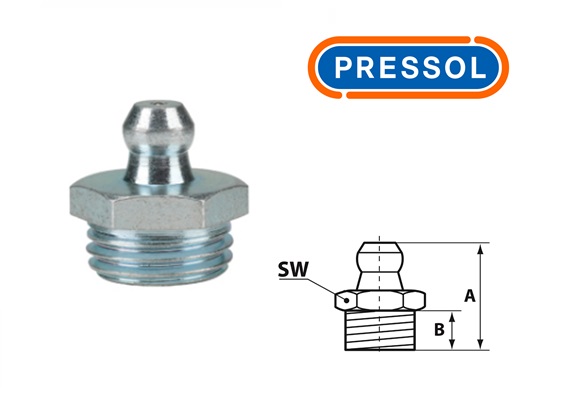 Kegelsmeernippel H1-recht G 1/4``-VZ-SK-SW 14