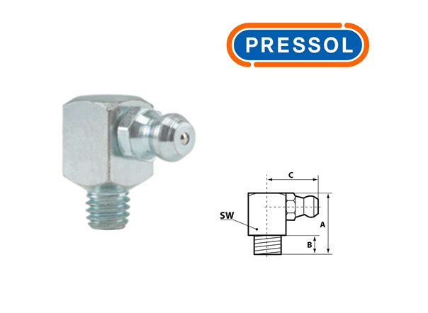 Kegelsmeernippel H3-90° M 6 x 1-VZ-VK-SW 9