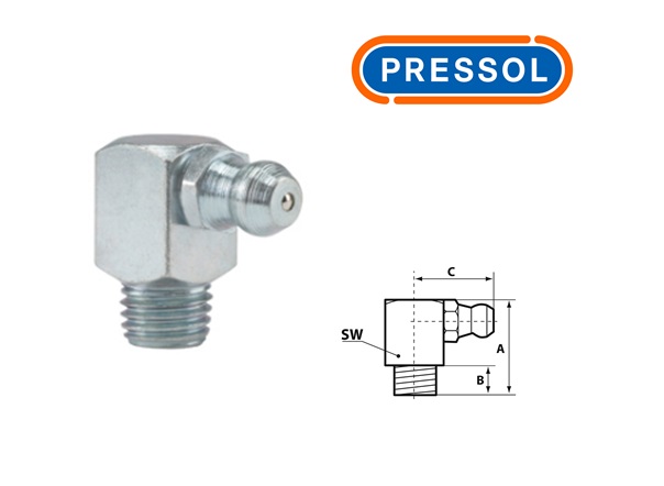 Kegelsmeernippel H3-90° M 8 x 1-VZ-VK-SW 9