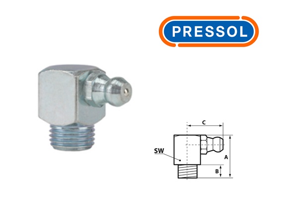 Kegelsmeernippel H3-90° M 10 x 1-VZ-VK-SW 11