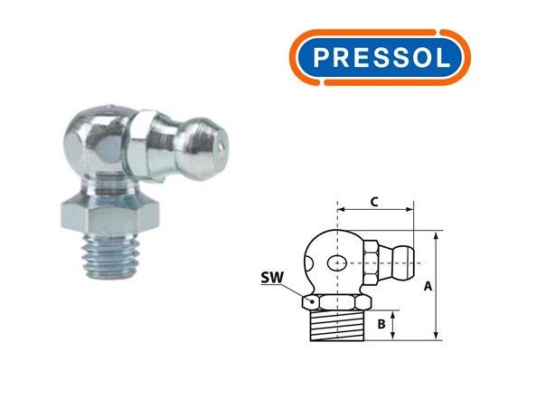 Kegelsmeernippel H3-90° M 6 x 1-VZ-SK-SW 9