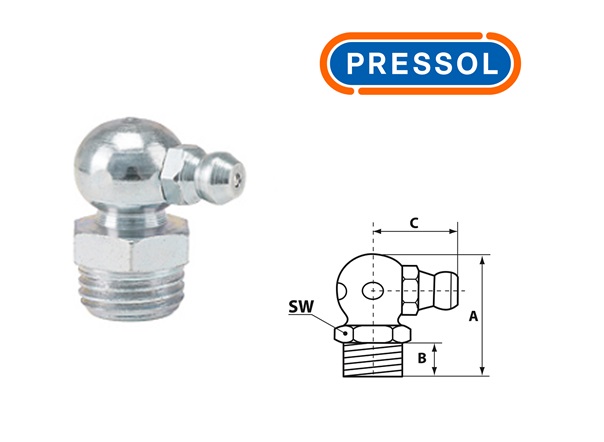 Kegelsmeernippel H3-90° 1/4`` NPT-VZ-SK-SW 14