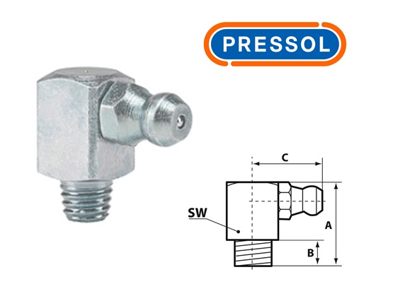 Kegelschmiernippel H3-90° F 6 x 1-SFG-VZ-VK-SW 9