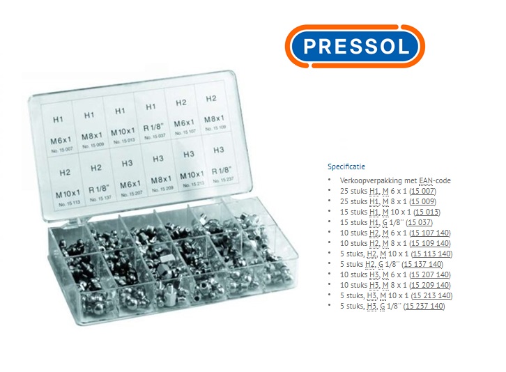 Smeernippel assortiment 120 stuks | DKMTools - DKM Tools