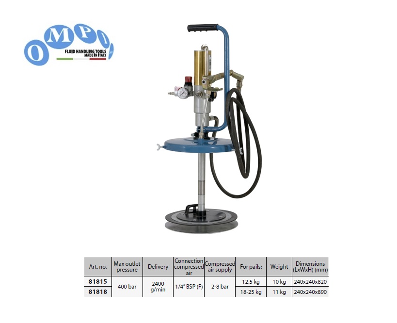 Pneumatische vetpomp 16 kg vaten - 100:1 - 1700 gr/min | DKMTools - DKM Tools