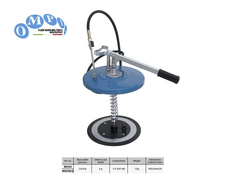 Handbediende vetpomp op wielen 16 kgs Emmer -  8 gr/stroke - 250 bar | DKMTools - DKM Tools