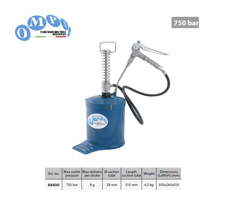 Handbediende vetpomp 8kg kg emmer 750 bar