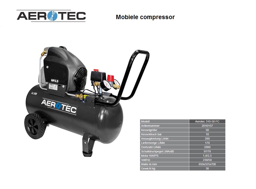 Aerotec zuigercompressor 310-50 FC - 230 V