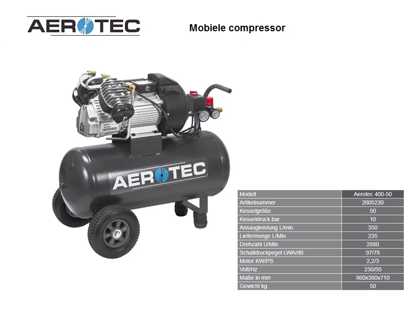 Aerotec  zuigercompressor 420-50 TECHLINE - 230 V | DKMTools - DKM Tools