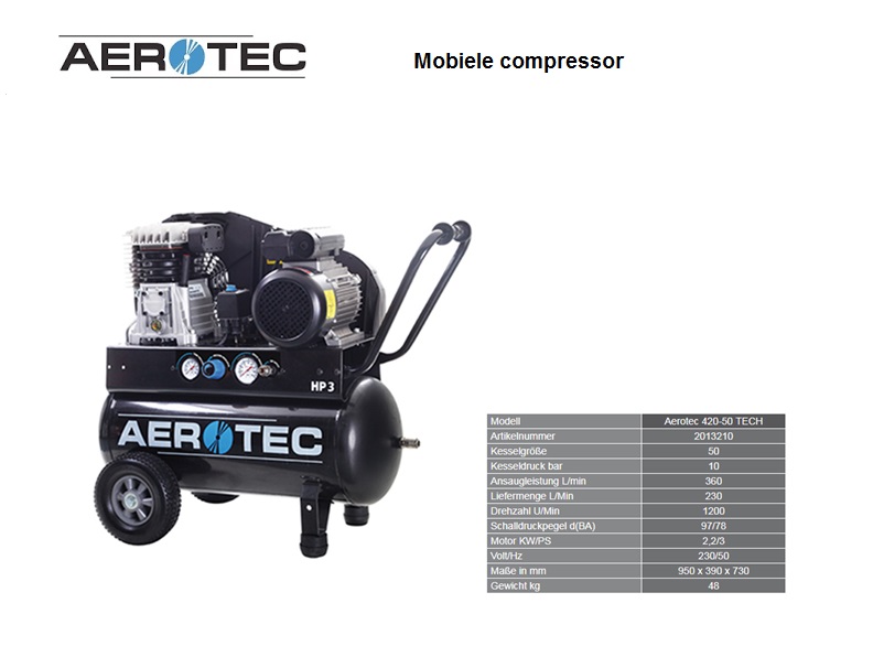 Aerotec  zuigercompressor 400-50 - 230 V | DKMTools - DKM Tools
